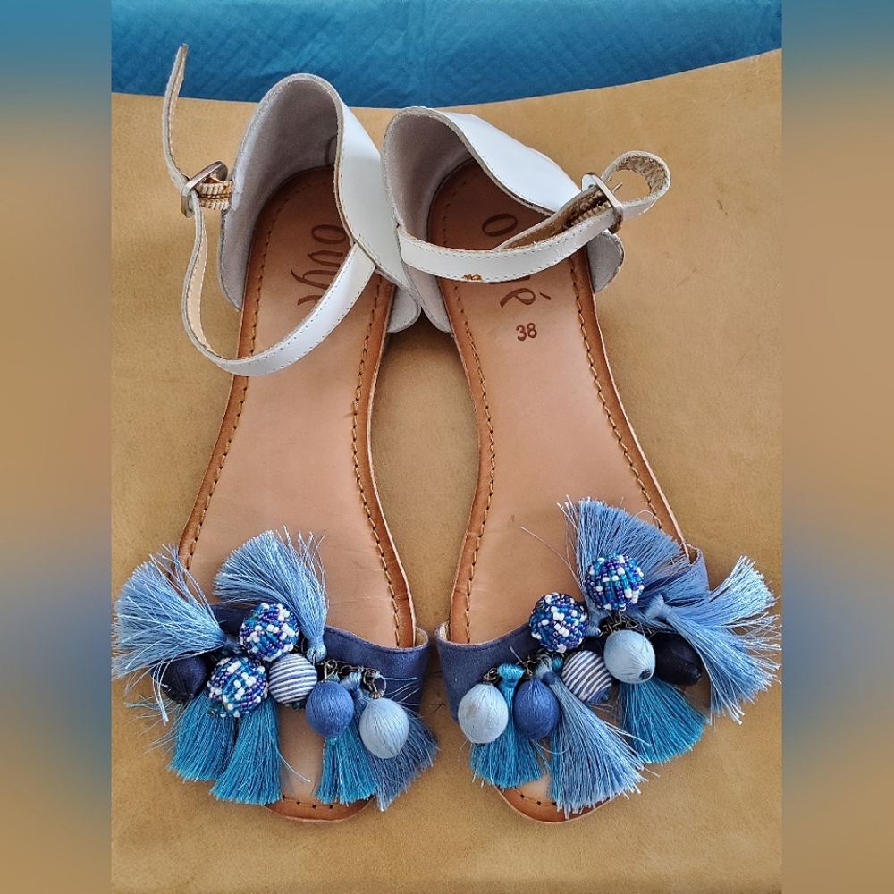 OVYE Leather Sandals With Tassels Size EU 38